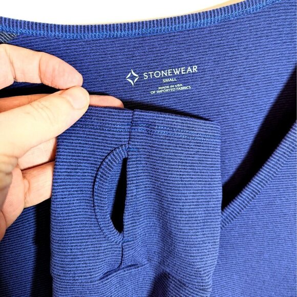 NWT Small Stonewear Athletic Veronica Dress Twilite Purple V-Neck Thumbholes - Picture 5 of 5